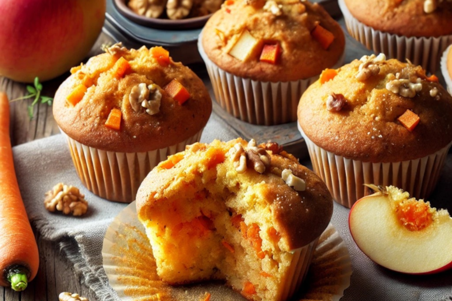Apfel Karotten Muffins