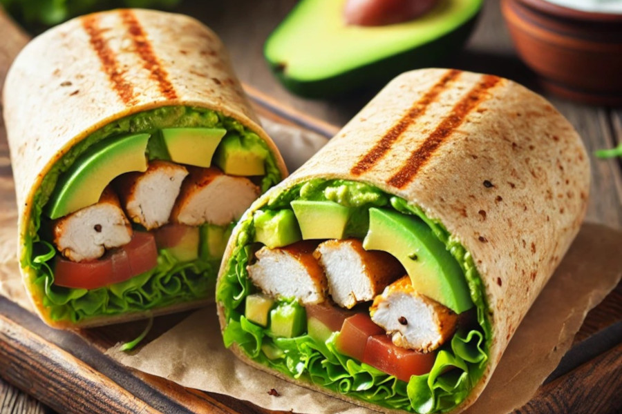 Avocado Hähnchen Wrap