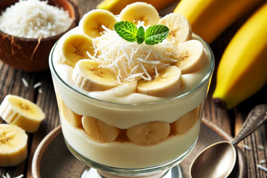Bananen Kokos pudding