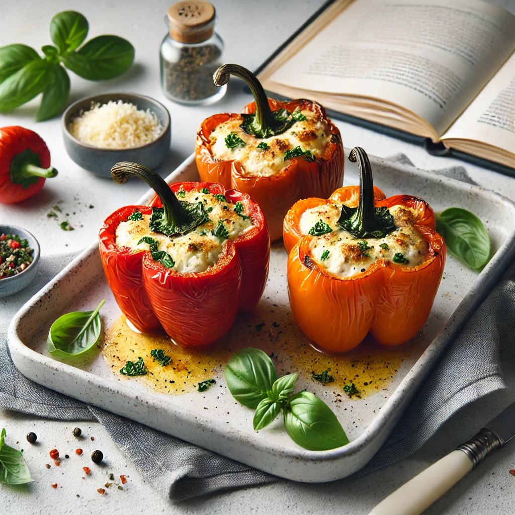 Gebackene Paprikas mit Ricotta
