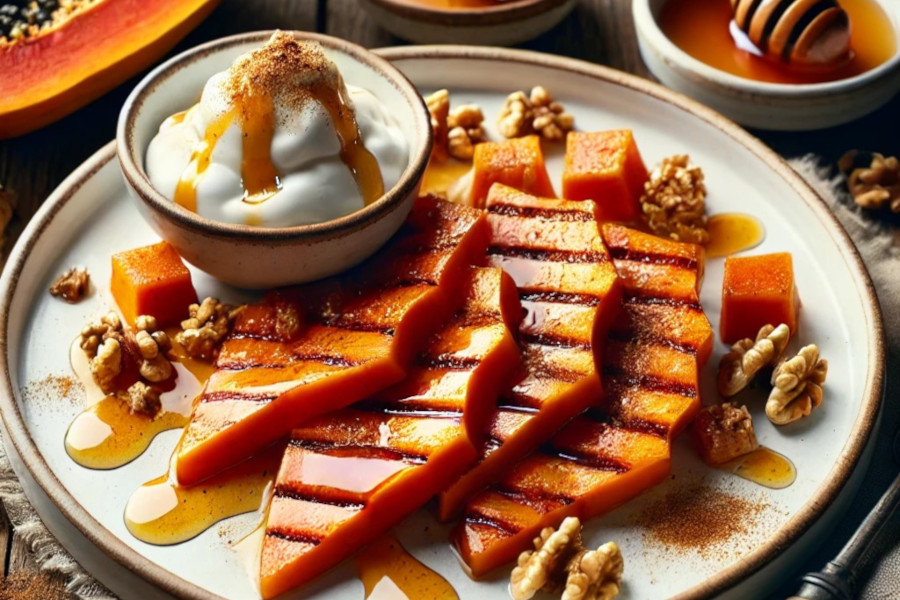 gegrillte Papaya